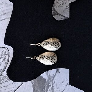 Premier Designs "Hidden Treasures" Silver-Plated Scroll Design Earrings